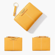Load image into Gallery viewer, 928666 Multi-Card Keychain Coin Purse Short Ladies Wallet, Yellow, Red, Blue, Brown, Black