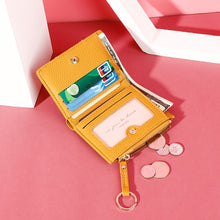 Load image into Gallery viewer, 928666 Multi-Card Keychain Coin Purse Short Ladies Wallet, Yellow, Red, Blue, Brown, Black