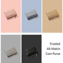 Load image into Gallery viewer, 928010 Frosted All-Match Coin Purse Multi-Card Buckle Short Zipper Women Wallet, Gray, Pink, Blue, Milk Tea Color, Black