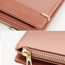 Load image into Gallery viewer, 928010 Frosted All-Match Coin Purse Multi-Card Buckle Short Zipper Women Wallet, Gray, Pink, Blue, Milk Tea Color, Black
