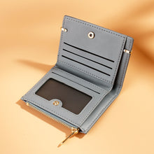 Load image into Gallery viewer, 928010 Frosted All-Match Coin Purse Multi-Card Buckle Short Zipper Women Wallet, Gray, Pink, Blue, Milk Tea Color, Black
