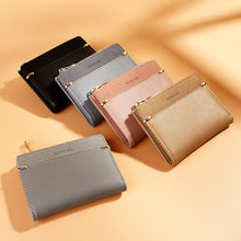 Load image into Gallery viewer, 928010 Frosted All-Match Coin Purse Multi-Card Buckle Short Zipper Women Wallet, Gray, Pink, Blue, Milk Tea Color, Black