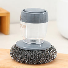 Load image into Gallery viewer, Multifunctional Push-Type Cleaning Brush Kitchen Detergent Automatic Liquid Addition Dishwashing Brush, Steel Ball Pot Brush, PET Pot Brush