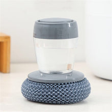 Load image into Gallery viewer, Multifunctional Push-Type Cleaning Brush Kitchen Detergent Automatic Liquid Addition Dishwashing Brush, Steel Ball Pot Brush, PET Pot Brush