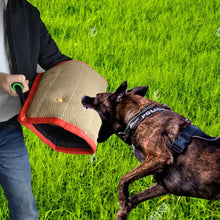 Load image into Gallery viewer, Red Twill Jute Training Dog Bite Sleeve Open Sleeve Protector Pet Products, Red Twill Jute