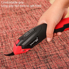 Load image into Gallery viewer, YOURTOOLS Y4005 12W Tungsten Steel Electric Scissors Clothing Leather Carpet Trimming Scissors, 1500mAh (Red), 2500mAh  (Gray), US Plug (Gray), EU Plug (Gray)