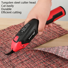 Load image into Gallery viewer, YOURTOOLS Y4005 12W Tungsten Steel Electric Scissors Clothing Leather Carpet Trimming Scissors, 1500mAh (Red), 2500mAh  (Gray), US Plug (Gray), EU Plug (Gray)