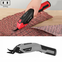 Load image into Gallery viewer, YOURTOOLS Y4005 12W Tungsten Steel Electric Scissors Clothing Leather Carpet Trimming Scissors, 1500mAh (Red), 2500mAh  (Gray), US Plug (Gray), EU Plug (Gray)