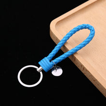 Load image into Gallery viewer, Woven Leather Cord Keychain Car Pendant Leather Key Ring, Baotou With Small Round Piece