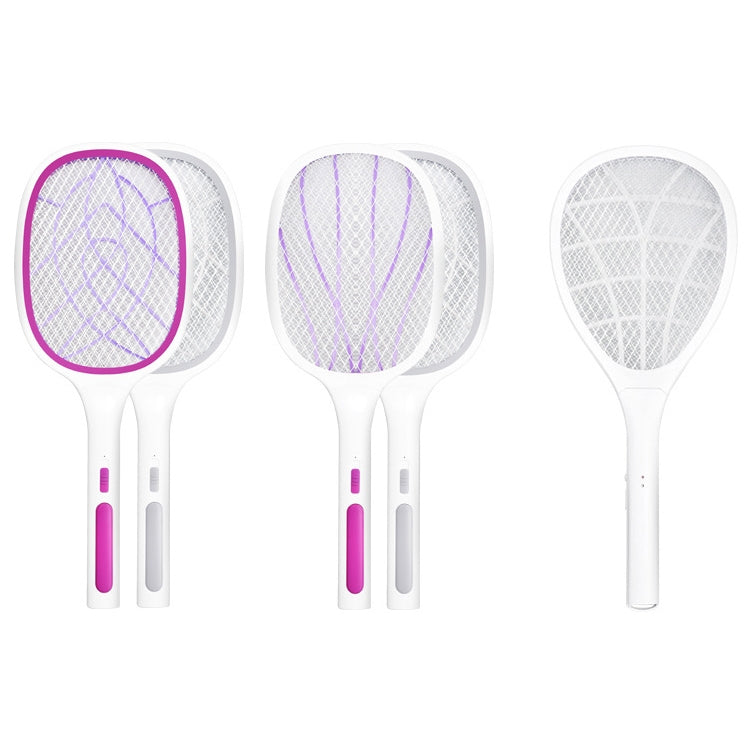Electrical Mosquito Swatter Mosquito Killer Two-In-One USB Rechargeable Household Electrical Mosquito Swatter, LEDx3  Gray (Handle Charging), LEDx3 Blue (handle charging), LEDx6 Gray (Base Charging), LEDx6 Purple (Base Charging)                        ...