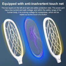 Load image into Gallery viewer, Electrical Mosquito Swatter Mosquito Killer Two-In-One USB Rechargeable Household Electrical Mosquito Swatter, LEDx3  Gray (Handle Charging), LEDx3 Blue (handle charging), LEDx6 Gray (Base Charging), LEDx6 Purple (Base Charging)                        ...