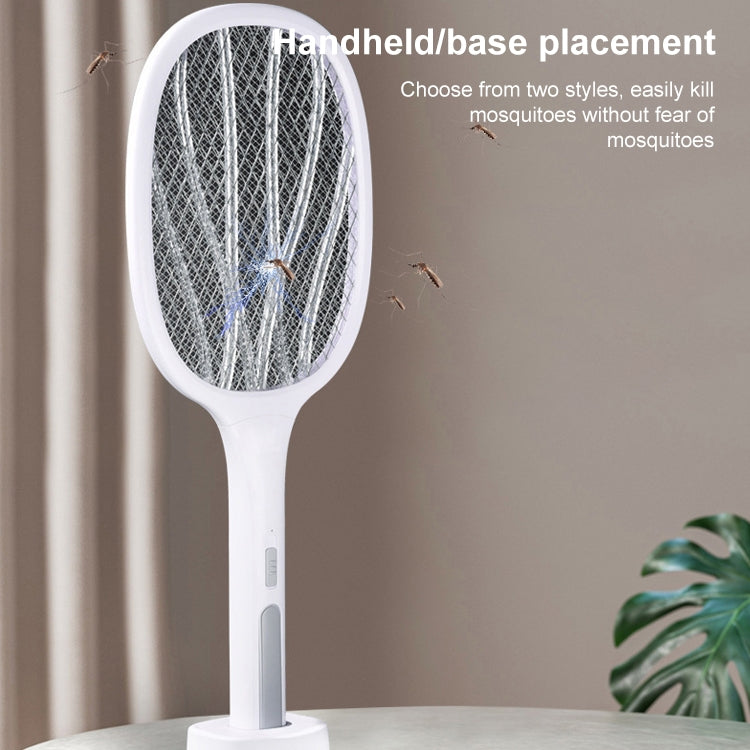 Electrical Mosquito Swatter Mosquito Killer Two-In-One USB Rechargeable Household Electrical Mosquito Swatter, LEDx3  Gray (Handle Charging), LEDx3 Blue (handle charging), LEDx6 Gray (Base Charging), LEDx6 Purple (Base Charging)                        ...