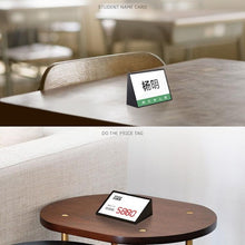 Load image into Gallery viewer, Acrylic Triangle Price Tag Student Desk Seat Board (White), 7.4x5.3cm (White), 7.4x10.5cm (White), 7.4x5.3cm (Black), 7.4x10.5cm (Black)