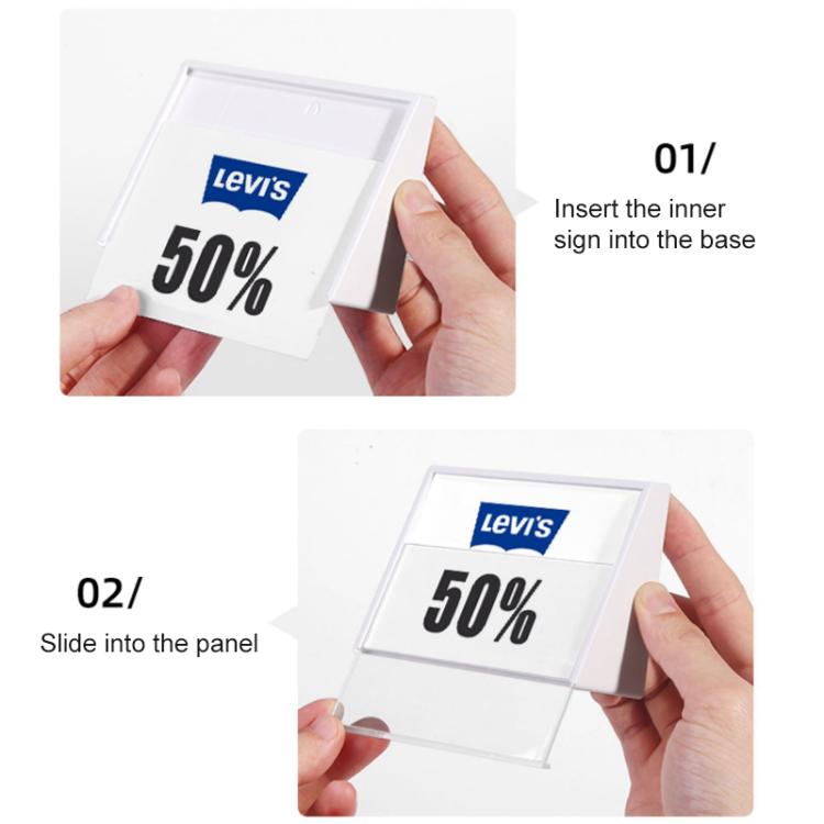 Acrylic Triangle Price Tag Student Desk Seat Board (White), 7.4x5.3cm (White), 7.4x10.5cm (White), 7.4x5.3cm (Black), 7.4x10.5cm (Black)