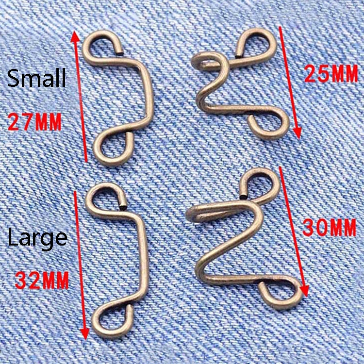 6 in 1 Nail-Free Detachable Button Jeans Waist Adjustment Buckle Set, Colour: 25mm (Silver)