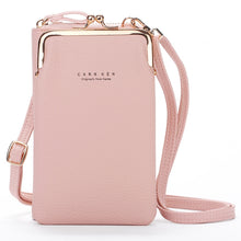 Load image into Gallery viewer, H2107 Ladies Mobile Phone Bag Shoulder Messenger Bag Pebbled Zipper Wallet, Yellow, Red, Green, Black, Pink, Light Blue, Shallow Purple, Gray