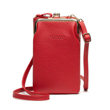 Load image into Gallery viewer, H2107 Ladies Mobile Phone Bag Shoulder Messenger Bag Pebbled Zipper Wallet, Yellow, Red, Green, Black, Pink, Light Blue, Shallow Purple, Gray