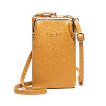 Load image into Gallery viewer, H2107 Ladies Mobile Phone Bag Shoulder Messenger Bag Pebbled Zipper Wallet, Yellow, Red, Green, Black, Pink, Light Blue, Shallow Purple, Gray