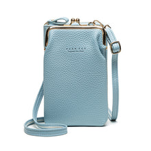 Load image into Gallery viewer, H2107 Ladies Mobile Phone Bag Shoulder Messenger Bag Pebbled Zipper Wallet, Yellow, Red, Green, Black, Pink, Light Blue, Shallow Purple, Gray