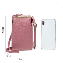 Load image into Gallery viewer, H2107 Ladies Mobile Phone Bag Shoulder Messenger Bag Pebbled Zipper Wallet, Yellow, Red, Green, Black, Pink, Light Blue, Shallow Purple, Gray