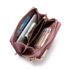 Load image into Gallery viewer, H2107 Ladies Mobile Phone Bag Shoulder Messenger Bag Pebbled Zipper Wallet, Yellow, Red, Green, Black, Pink, Light Blue, Shallow Purple, Gray
