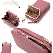 Load image into Gallery viewer, H2107 Ladies Mobile Phone Bag Shoulder Messenger Bag Pebbled Zipper Wallet, Yellow, Red, Green, Black, Pink, Light Blue, Shallow Purple, Gray