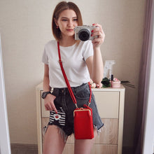 Load image into Gallery viewer, H2107 Ladies Mobile Phone Bag Shoulder Messenger Bag Pebbled Zipper Wallet, Yellow, Red, Green, Black, Pink, Light Blue, Shallow Purple, Gray