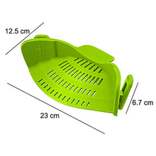 Load image into Gallery viewer, Wide Mouth Silicone Drainer Pot Side Drain To Block Fruit Noodle Strainer, Green, Red, Dark Gray, Black, Purple, Orange
