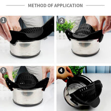 Load image into Gallery viewer, Wide Mouth Silicone Drainer Pot Side Drain To Block Fruit Noodle Strainer, Green, Red, Dark Gray, Black, Purple, Orange