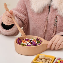 Load image into Gallery viewer, Instant Noodle Bowl Wooden Kimchi Bowl Fruit Salad Wooden Bowl With Handle, Small, Large