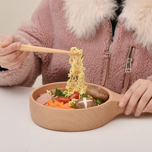 Load image into Gallery viewer, Instant Noodle Bowl Wooden Kimchi Bowl Fruit Salad Wooden Bowl With Handle, Small, Large