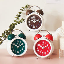 Load image into Gallery viewer, 6016 Simple Bell Small Alarm Clock Students Learning Bedside Clock With Night Light, Red, Green, Coffee Color