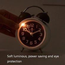 Load image into Gallery viewer, 6016 Simple Bell Small Alarm Clock Students Learning Bedside Clock With Night Light, Red, Green, Coffee Color