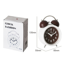 Load image into Gallery viewer, 6016 Simple Bell Small Alarm Clock Students Learning Bedside Clock With Night Light, Red, Green, Coffee Color