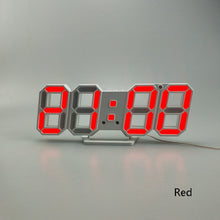 Load image into Gallery viewer, 6609 3D Stereo LED Alarm Clock Living Room 3D Wall Clock, White, Red, Green, Blue, Orange, Pink, Black Frame White Light, Black Frame Blue Light, Black Frame Orange Light, Black Frame Pink Light, Black Frame Green Light, Black Frame Red Light