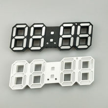 Load image into Gallery viewer, 6609 3D Stereo LED Alarm Clock Living Room 3D Wall Clock, White, Red, Green, Blue, Orange, Pink, Black Frame White Light, Black Frame Blue Light, Black Frame Orange Light, Black Frame Pink Light, Black Frame Green Light, Black Frame Red Light