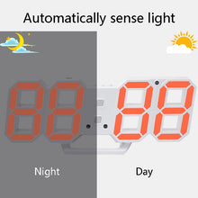 Load image into Gallery viewer, 6609 3D Stereo LED Alarm Clock Living Room 3D Wall Clock, White, Red, Green, Blue, Orange, Pink, Black Frame White Light, Black Frame Blue Light, Black Frame Orange Light, Black Frame Pink Light, Black Frame Green Light, Black Frame Red Light