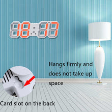 Load image into Gallery viewer, 6609 3D Stereo LED Alarm Clock Living Room 3D Wall Clock, White, Red, Green, Blue, Orange, Pink, Black Frame White Light, Black Frame Blue Light, Black Frame Orange Light, Black Frame Pink Light, Black Frame Green Light, Black Frame Red Light