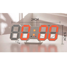 Load image into Gallery viewer, 6609 3D Stereo LED Alarm Clock Living Room 3D Wall Clock, White, Red, Green, Blue, Orange, Pink, Black Frame White Light, Black Frame Blue Light, Black Frame Orange Light, Black Frame Pink Light, Black Frame Green Light, Black Frame Red Light