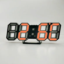 Load image into Gallery viewer, 6609 3D Stereo LED Alarm Clock Living Room 3D Wall Clock, White, Red, Green, Blue, Orange, Pink, Black Frame White Light, Black Frame Blue Light, Black Frame Orange Light, Black Frame Pink Light, Black Frame Green Light, Black Frame Red Light