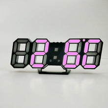Load image into Gallery viewer, 6609 3D Stereo LED Alarm Clock Living Room 3D Wall Clock, White, Red, Green, Blue, Orange, Pink, Black Frame White Light, Black Frame Blue Light, Black Frame Orange Light, Black Frame Pink Light, Black Frame Green Light, Black Frame Red Light