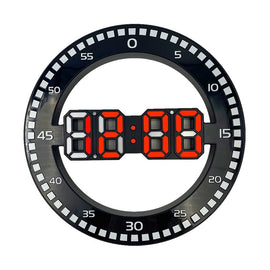 DS-3688L Living Room 3D Wall Clock Big Screen LED Electronic Clock, Black+Red, Black+Green, Second Light Black+Green