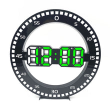Load image into Gallery viewer, DS-3688L Living Room 3D Wall Clock Big Screen LED Electronic Clock, Black+Red, Black+Green, Second Light Black+Red, Second Light Black+Green