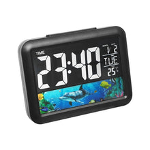 Load image into Gallery viewer, Color Screen Children Electronic Alarm Clock LCD Bedside Alarm Clock, Black Shell Universe, Black Shell Turtle, Black Whale, White Shell Prairie, White Shell Seaside