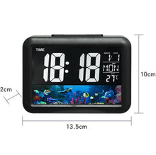 Load image into Gallery viewer, Color Screen Children Electronic Alarm Clock LCD Bedside Alarm Clock, Black Shell Universe, Black Shell Turtle, Black Whale, White Shell Prairie, White Shell Seaside