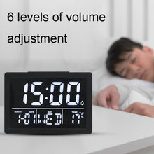 Load image into Gallery viewer, Large Screen LED Clock Bedside Multifunctional Electronic Alarm Clock, White Shell White Light, Black Shell White Light, Black Shell Green Light, Black Shell Orange Light