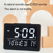Load image into Gallery viewer, Large Screen LED Clock Bedside Multifunctional Electronic Alarm Clock, White Shell White Light, Black Shell White Light, Black Shell Green Light, Black Shell Orange Light
