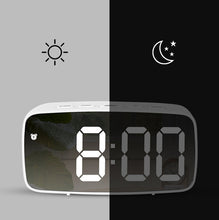 Load image into Gallery viewer, Mirror Bedside Alarm Clock Battery Plug-In Dual-Purpose LED Clock, Arc-shaped Black Shell (Mirror White Light), Rectangular Black Shell (Mirror White Light), Arc-shaped Black Shell (Black Surface White Light)                                            ...