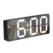 Load image into Gallery viewer, Mirror Bedside Alarm Clock Battery Plug-In Dual-Purpose LED Clock, Arc-shaped Black Shell (Mirror White Light), Rectangular Black Shell (Mirror White Light), Arc-shaped Black Shell (Black Surface White Light)                                            ...