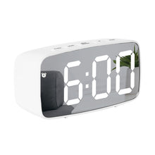 Load image into Gallery viewer, Mirror Bedside Alarm Clock Battery Plug-In Dual-Purpose LED Clock, Arc-shaped Black Shell (Mirror White Light), Rectangular Black Shell (Mirror White Light), Arc-shaped Black Shell (Black Surface White Light)                                            ...